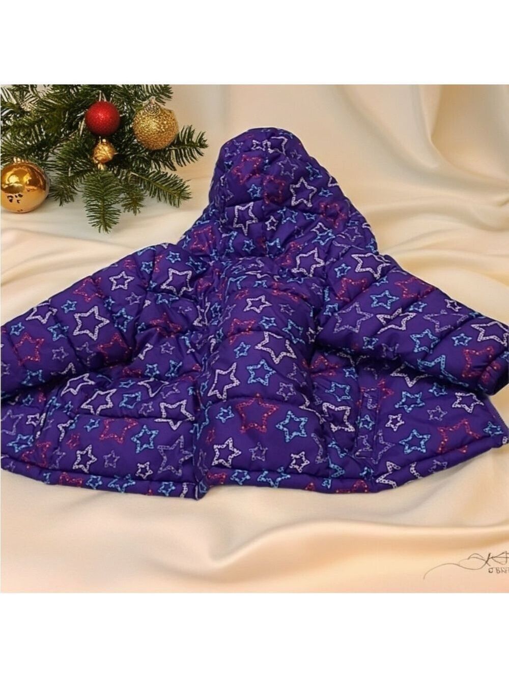 Faded Glory Toddler Purple Star Print Hooded Puffer Jacket 24 Months NWOT - Picture 2 of 13
